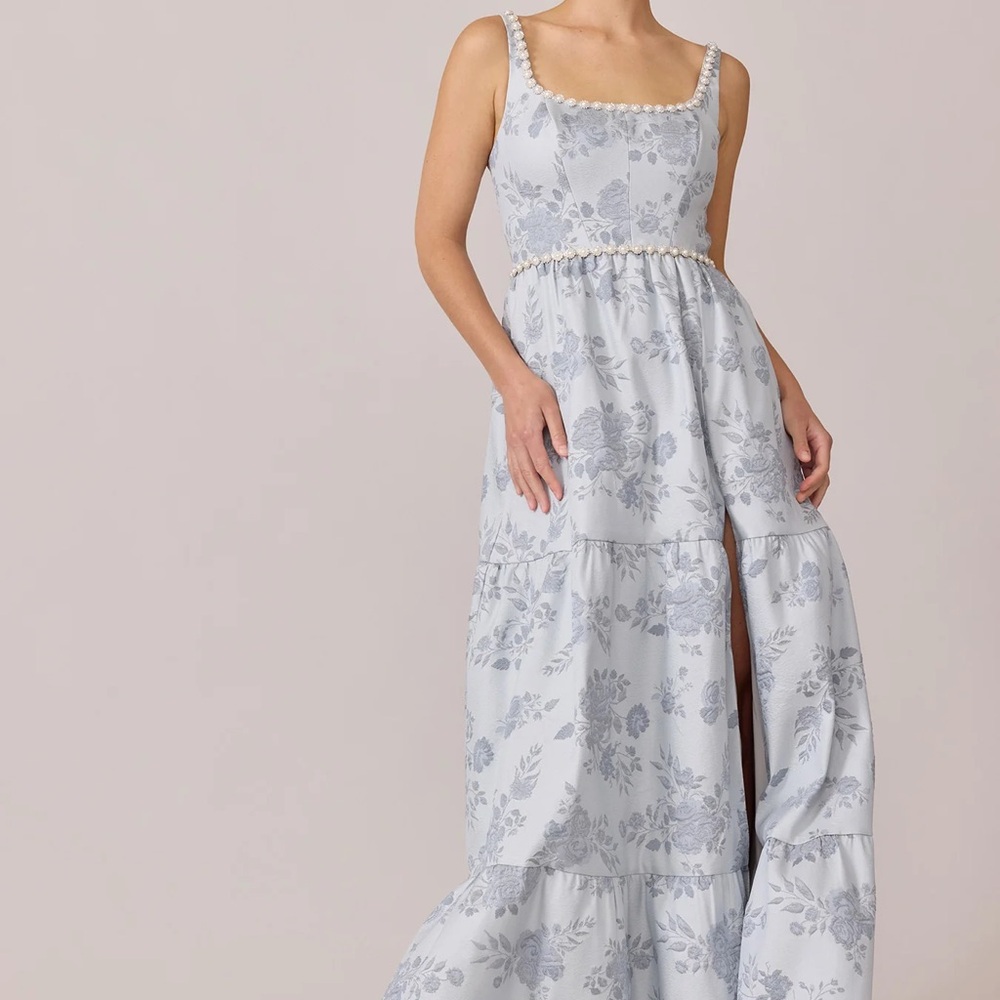 Revelry Light Blue Floral Empire Waist Maxi Dress - Picture 2 of 6